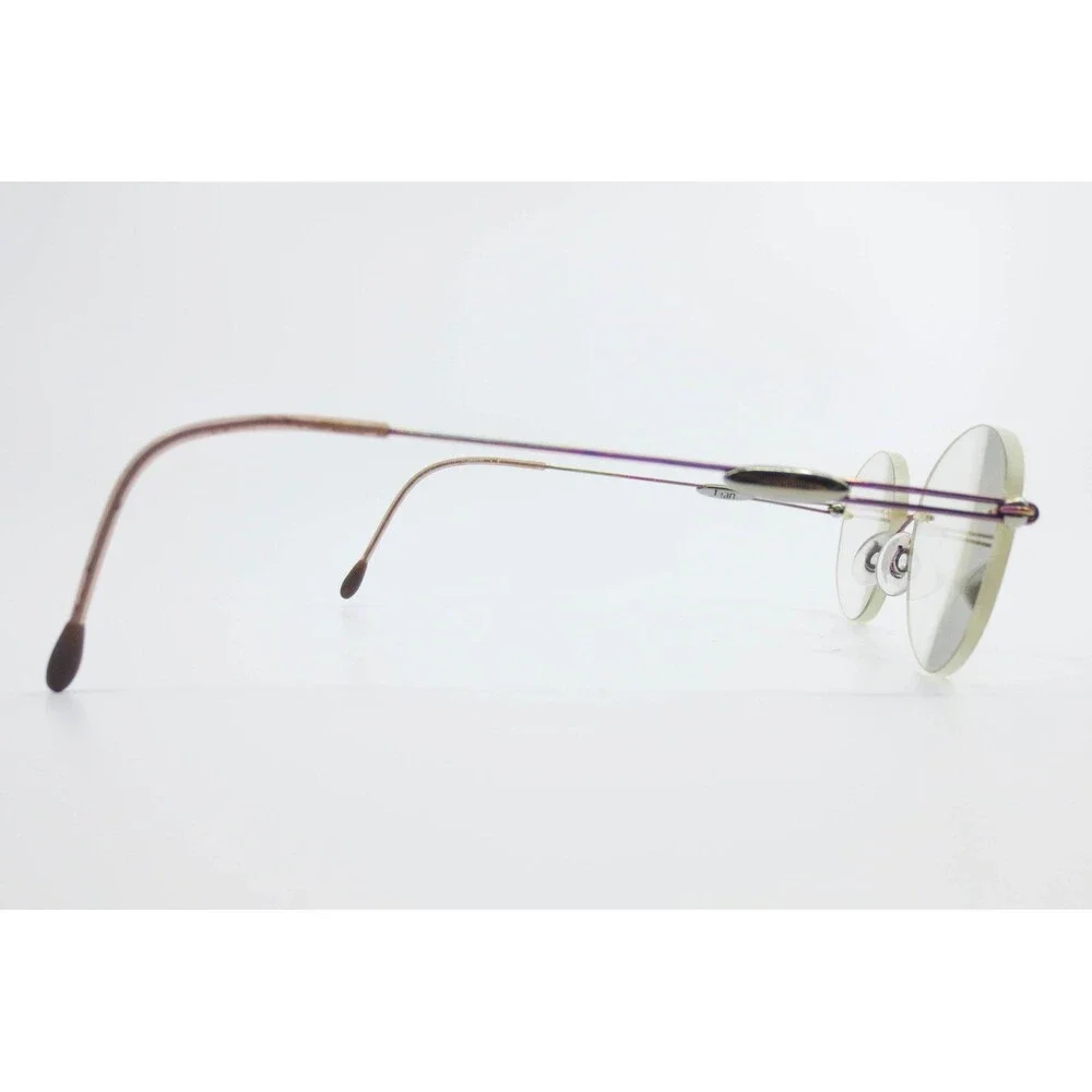 Titan Rimless Eyeglasses Purple Titanium Oval Frame Glasses 39920